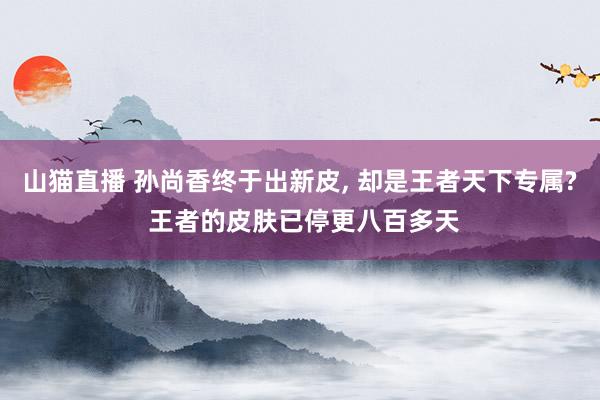 山猫直播 孙尚香终于出新皮, 却是王者天下专属? 王者的皮肤已停更八百多天