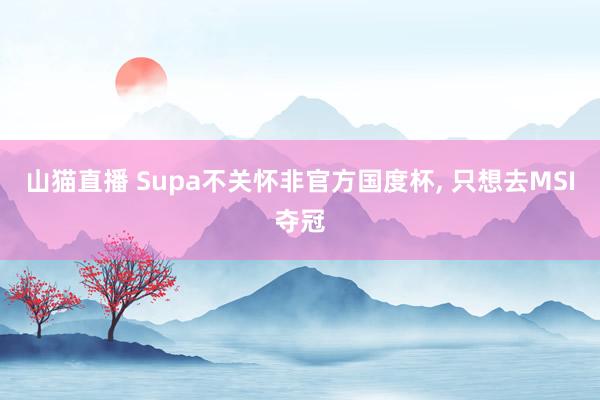山猫直播 Supa不关怀非官方国度杯, 只想去MSI夺冠