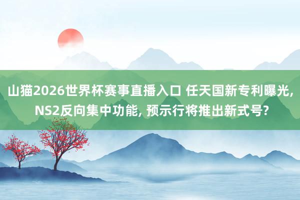 山猫2026世界杯赛事直播入口 任天国新专利曝光, NS2反向集中功能, 预示行将推出新式号?