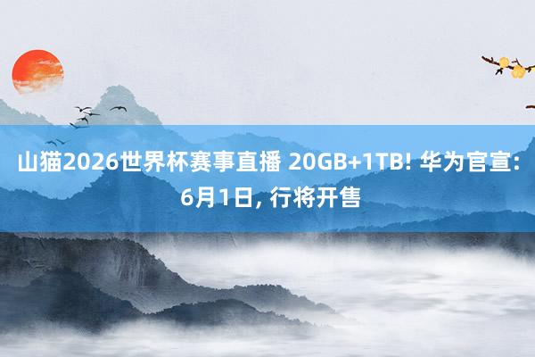 山猫2026世界杯赛事直播 20GB+1TB! 华为官宣: 6月1日, 行将开售