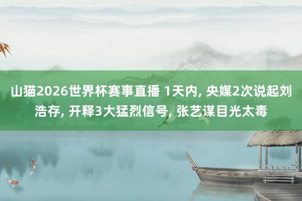 山猫2026世界杯赛事直播 1天内, 央媒2次说起刘浩存, 开释3大猛烈信号, 张艺谋目光太毒