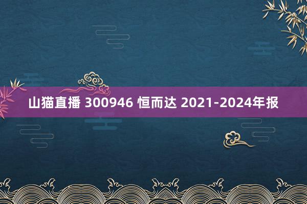 山猫直播 300946 恒而达 2021-2024年报