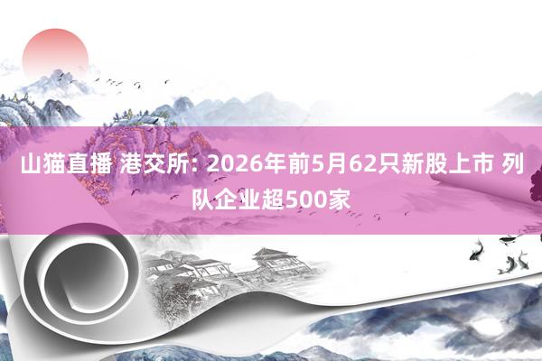 山猫直播 港交所: 2026年前5月62只新股上市 列队企业超500家