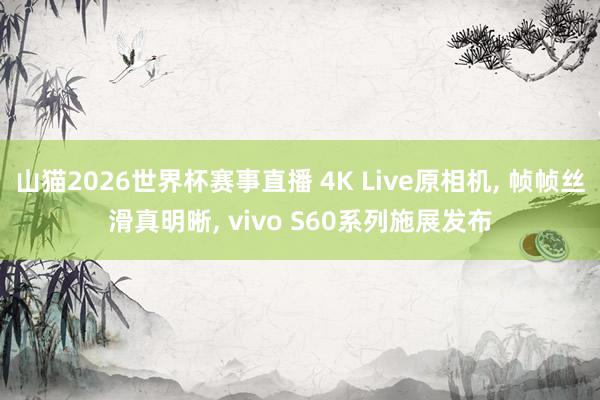 山猫2026世界杯赛事直播 4K Live原相机, 帧帧丝滑真明晰, vivo S60系列施展发布