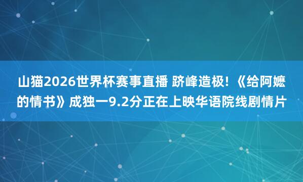 山猫2026世界杯赛事直播 跻峰造极! 《给阿嬷的情书》成独一9.2分正在上映华语院线剧情片