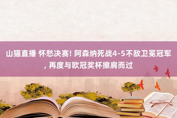 山猫直播 怀愁决赛! 阿森纳死战4-5不敌卫冕冠军, 再度与欧冠奖杯擦肩而过