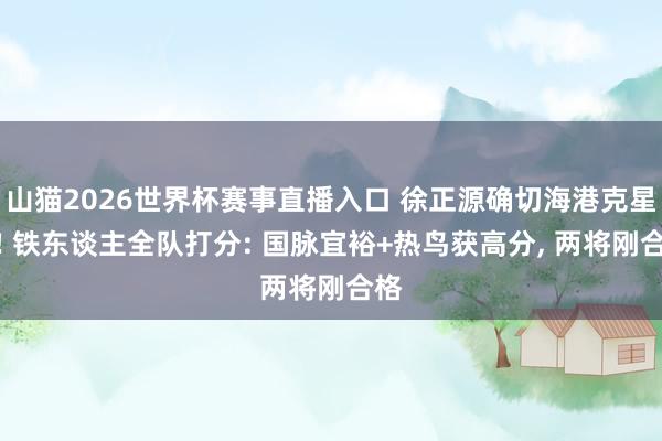 山猫2026世界杯赛事直播入口 徐正源确切海港克星啊! 铁东谈主全队打分: 国脉宜裕+热鸟获高分, 两将刚合格