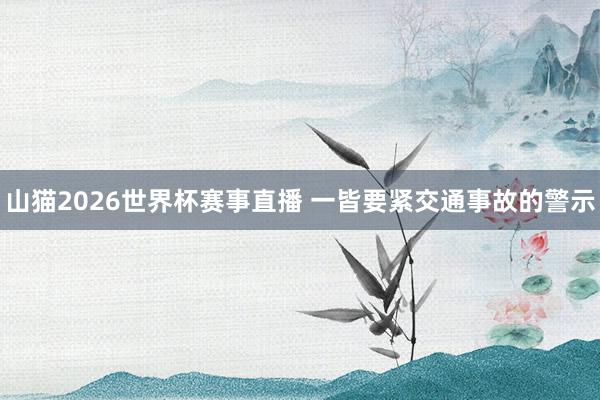山猫2026世界杯赛事直播 一皆要紧交通事故的警示