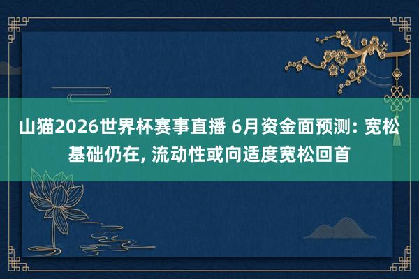 山猫2026世界杯赛事直播 6月资金面预测: 宽松基础仍在, 流动性或向适度宽松回首