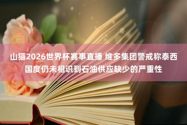 山猫2026世界杯赛事直播 维多集团警戒称泰西国度仍未相识到石油供应缺少的严重性