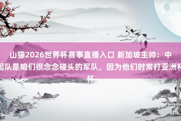山猫2026世界杯赛事直播入口 新加坡主帅:中国队是咱们很念念碰头的军队,因为他们时常打亚洲杯