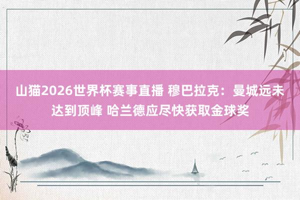 山猫2026世界杯赛事直播 穆巴拉克：曼城远未达到顶峰 哈兰德应尽快获取金球奖