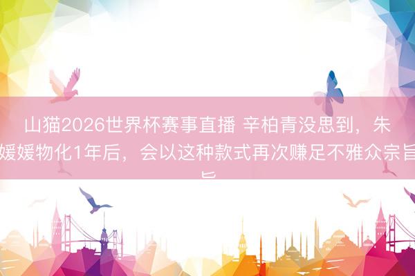 山猫2026世界杯赛事直播 辛柏青没思到，朱媛媛物化1年后，会以这种款式再次赚足不雅众宗旨