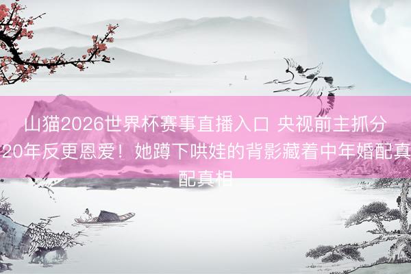 山猫2026世界杯赛事直播入口 央视前主抓分居20年反更恩爱！她蹲下哄娃的背影藏着中年婚配真相