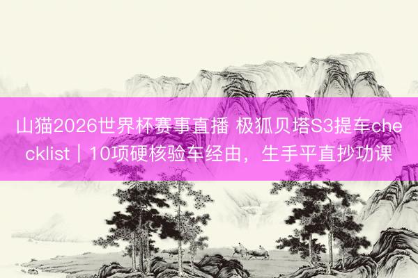 山猫2026世界杯赛事直播 极狐贝塔S3提车checklist｜10项硬核验车经由，生手平直抄功课