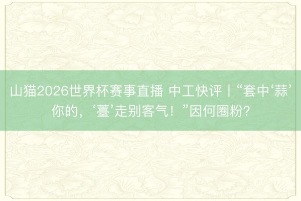 山猫2026世界杯赛事直播 中工快评丨“套中‘蒜’你的，‘薹’走别客气！”因何圈粉？