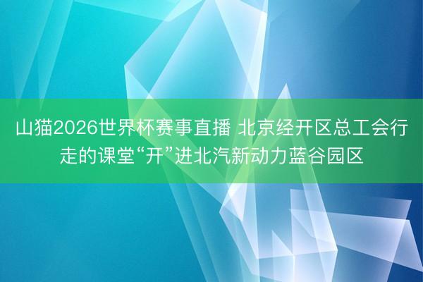 山猫2026世界杯赛事直播 北京经开区总工会行走的课堂“开”进北汽新动力蓝谷园区