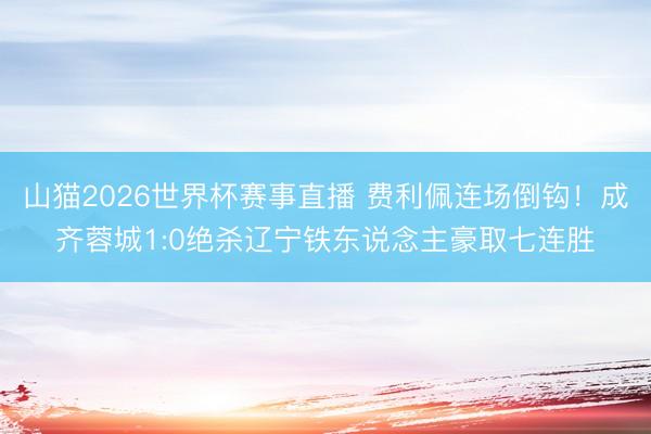 山猫2026世界杯赛事直播 费利佩连场倒钩!成齐蓉城1:0绝杀辽宁铁东说念主豪取七连胜