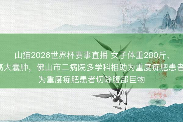 山猫2026世界杯赛事直播 女子体重280斤，腹腔藏30cm高大囊肿，佛山市二病院多学科相助为重度痴肥患者切除腹部巨物