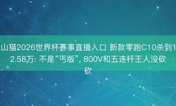 山猫2026世界杯赛事直播入口 新款零跑C10杀到12.58万: 不是“丐版”， 800V和五连杆王人没砍