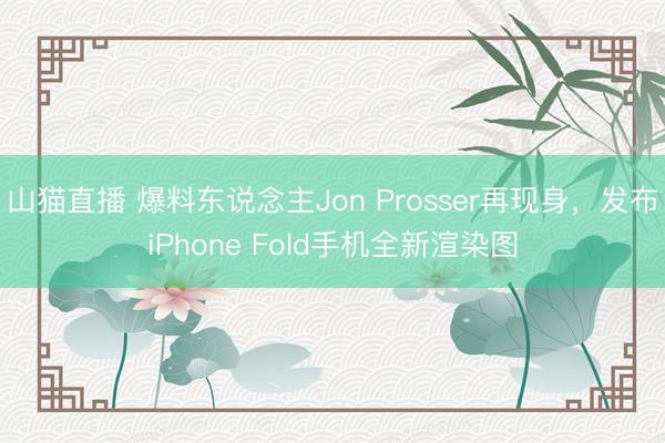 山猫直播 爆料东说念主Jon Prosser再现身,发布iPhone Fold手机全新渲染图
