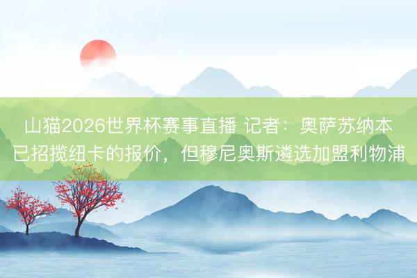 山猫2026世界杯赛事直播 记者:奥萨苏纳本已招揽纽卡的报价,但穆尼奥斯遴选加盟利物浦