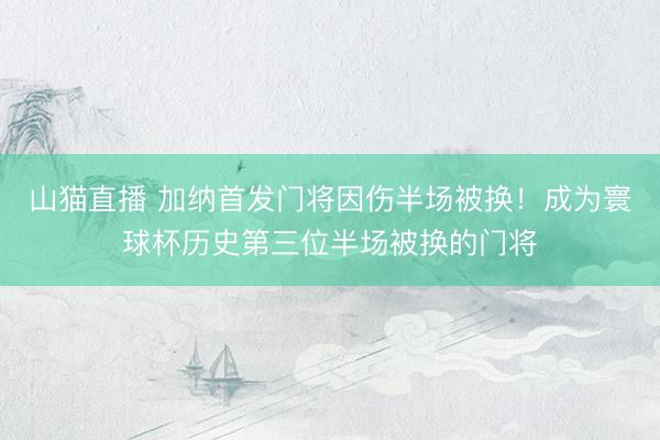 山猫直播 加纳首发门将因伤半场被换!成为寰球杯历史第三位半场被换的门将
